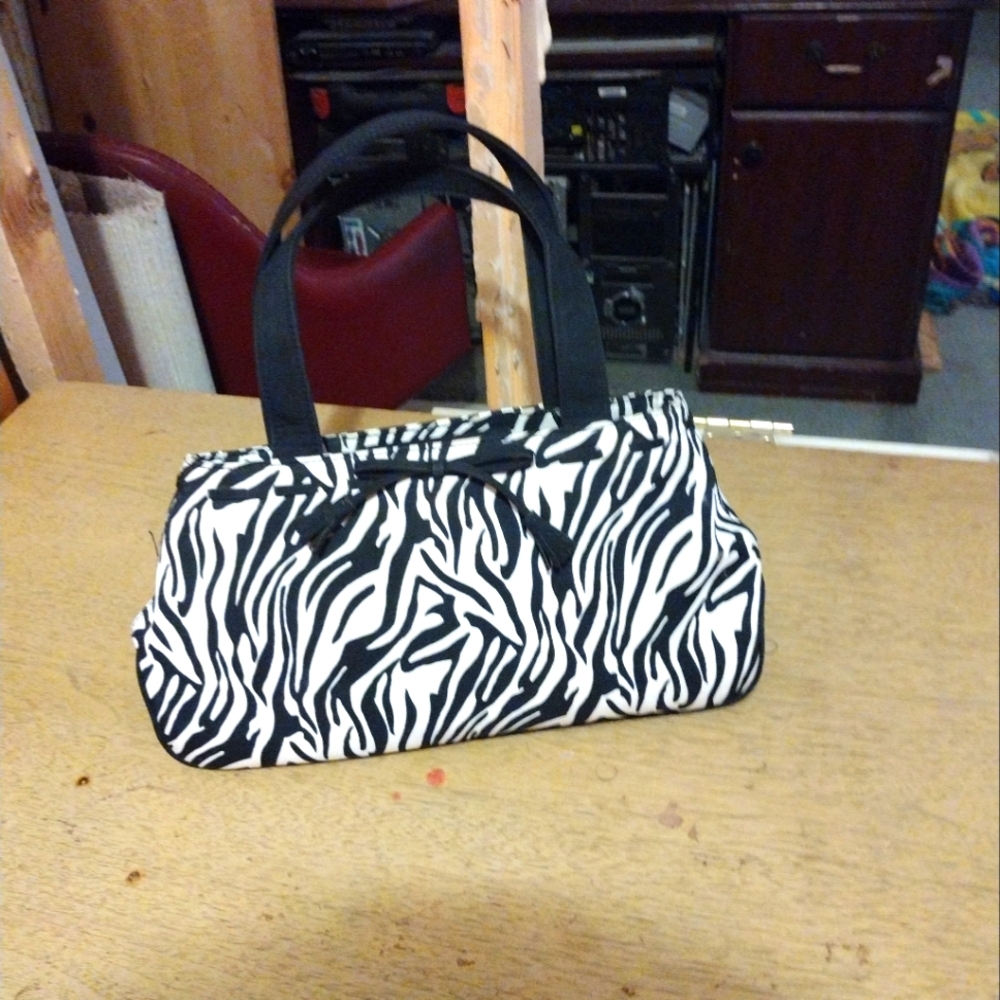 Brand New Never Used Zebra Striped Liz Claiborne Purse